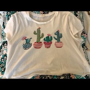 White shirt with cactus